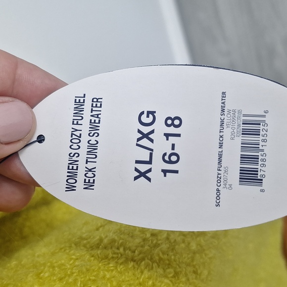 SCOOP Women's Cozy Funnel Neck Tunic Sweater Yellow XL - Picture 5 of 13